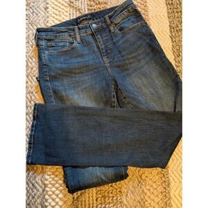 Aeropostale Mid Rise Bootcut Jeans Womens 8 petite Dark Wash Stretch Denim